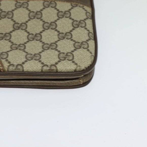 GUCCI GG Supreme Shoulder Bag PVC Beige Gold Auth th6212 - Picture 4 of 16